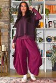 Bateau Needlecord 7/8 Barrel Culotte Pant Aubergine